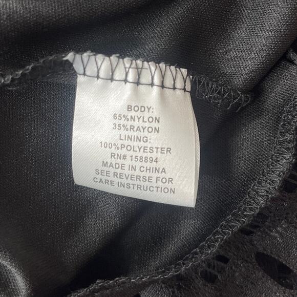 Shannon Ford NY Crochet Lace Womens Top Sz XL Boho Goth Witchy Whimsigoth Black - Picture 9 of 10